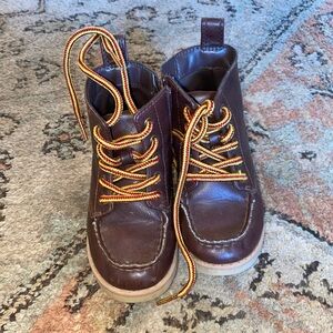 Cat & Jack Brown Kids Boots with Yellow Laces